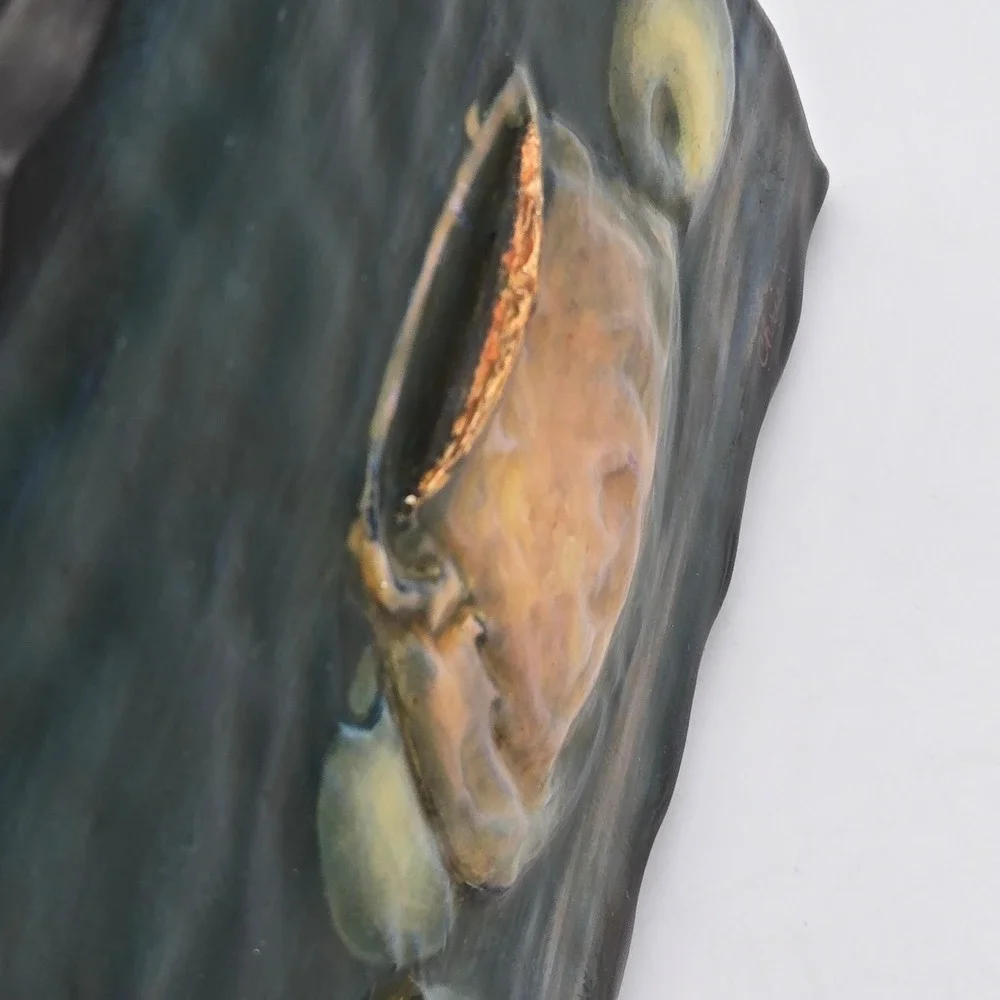 Vintage Dark Moody Still Life Wall Art Plaque Copper Pot and Apples in Relief